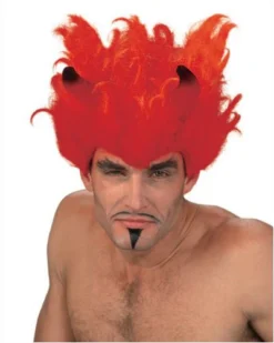 Diablo | Red/Orange Halloween Wig By Wicked Wigs Costume Wigs