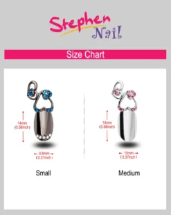 Stephen Nail Jewelry Twin Hearts (Medium-Black)