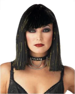 California Costume Wigs Glimmer Glam Black/Gold Costume Wig By California Costumes