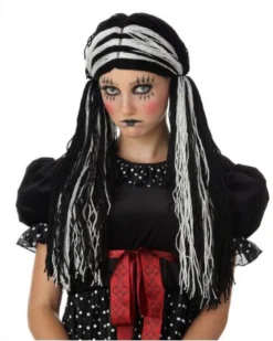 California Costume Wigs Tragedy Ann Black/White Halloween Wig By California Costumes
