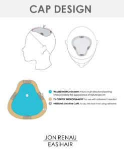 EasiPart XL 8 Inch | Monofilament Remy Human Hair Toppers By Jon Renau