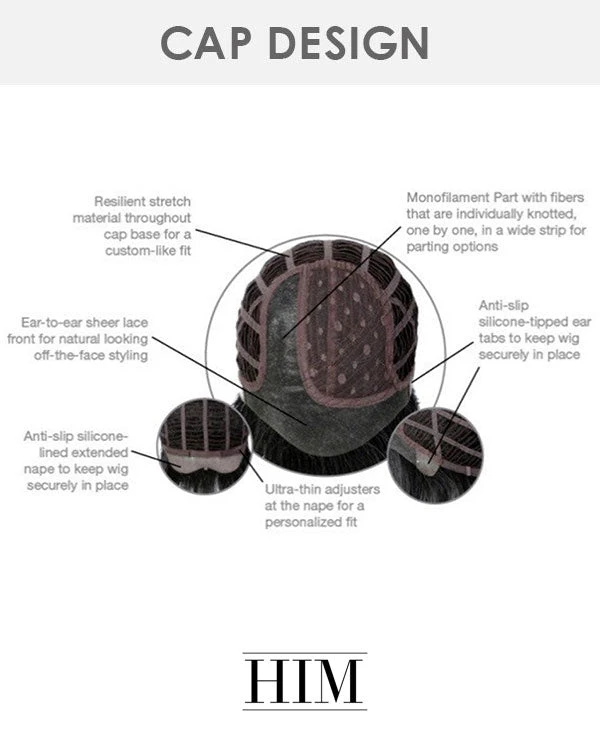 Wigs For Men Daring | Average/Large Men's Lace Front & Monofilament Part Synthetic Wig By HIM 8 Wigs For Men Daring | Average/Large Men's Lace Front & Monofilament Part Synthetic Wig By HIM