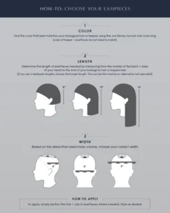 Hair Extensions EasiPieces 8 Inch Length X 9 Inch Width (1pc) | Remy Human Hair Piece By Jon Renau