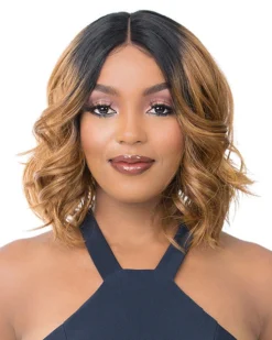 HD T Lace Leena | Lace Front & Lace Part Synthetic Wig By It's A Wig Wigs For Black Women