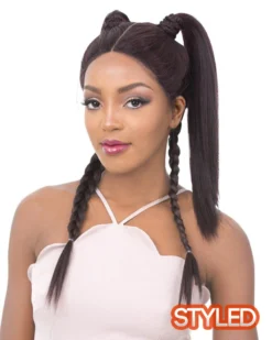 Vixen X Yaki Straight | Lace Front Human Hair Blend Wig By It's A Wig