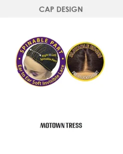 Wigs For Black Women LDP-Estee | Lace Front & Lace Part Synthetic Wig By Motown Tress