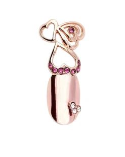 Stephen Nail Jewelry Triple Hearts (Small-Pink Gold)
